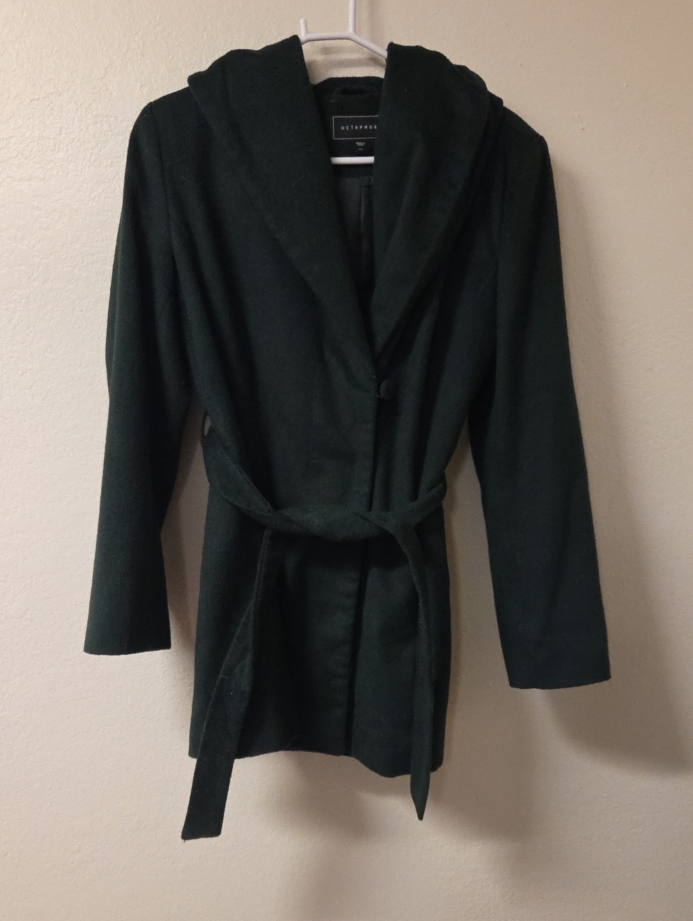 Metaphor Forest Green Belted Trench Coat